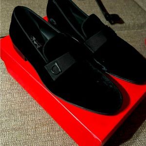 Salvatore Ferragamo Velvet Lapo Loafers New Size 10E